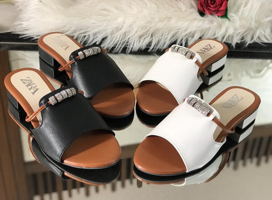ZARA Crystal Buckle Ladies Footwear